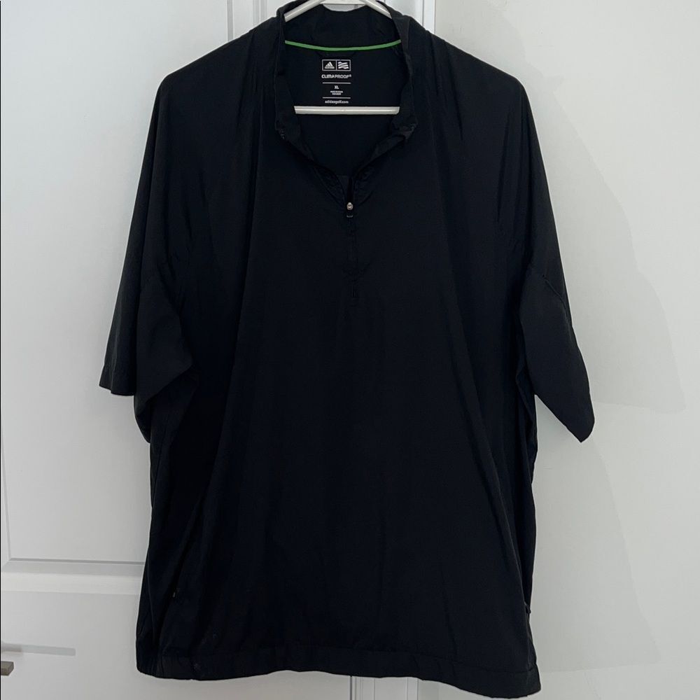 Adidas Climaproof men’s Black Short Sleeve wind Golf Jacket XL pullover w/pocket
